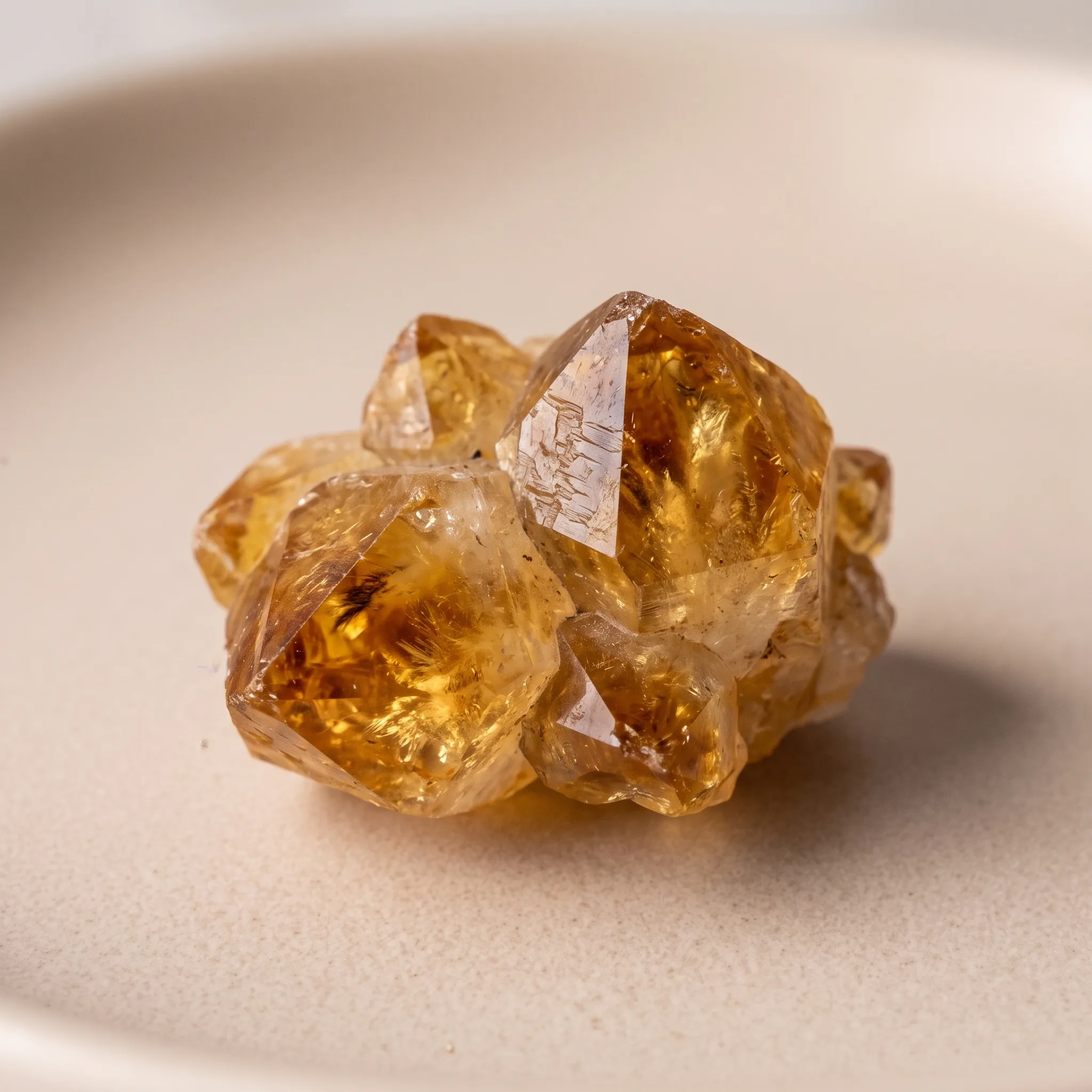 Cristal de citrine aux reflets dorés
