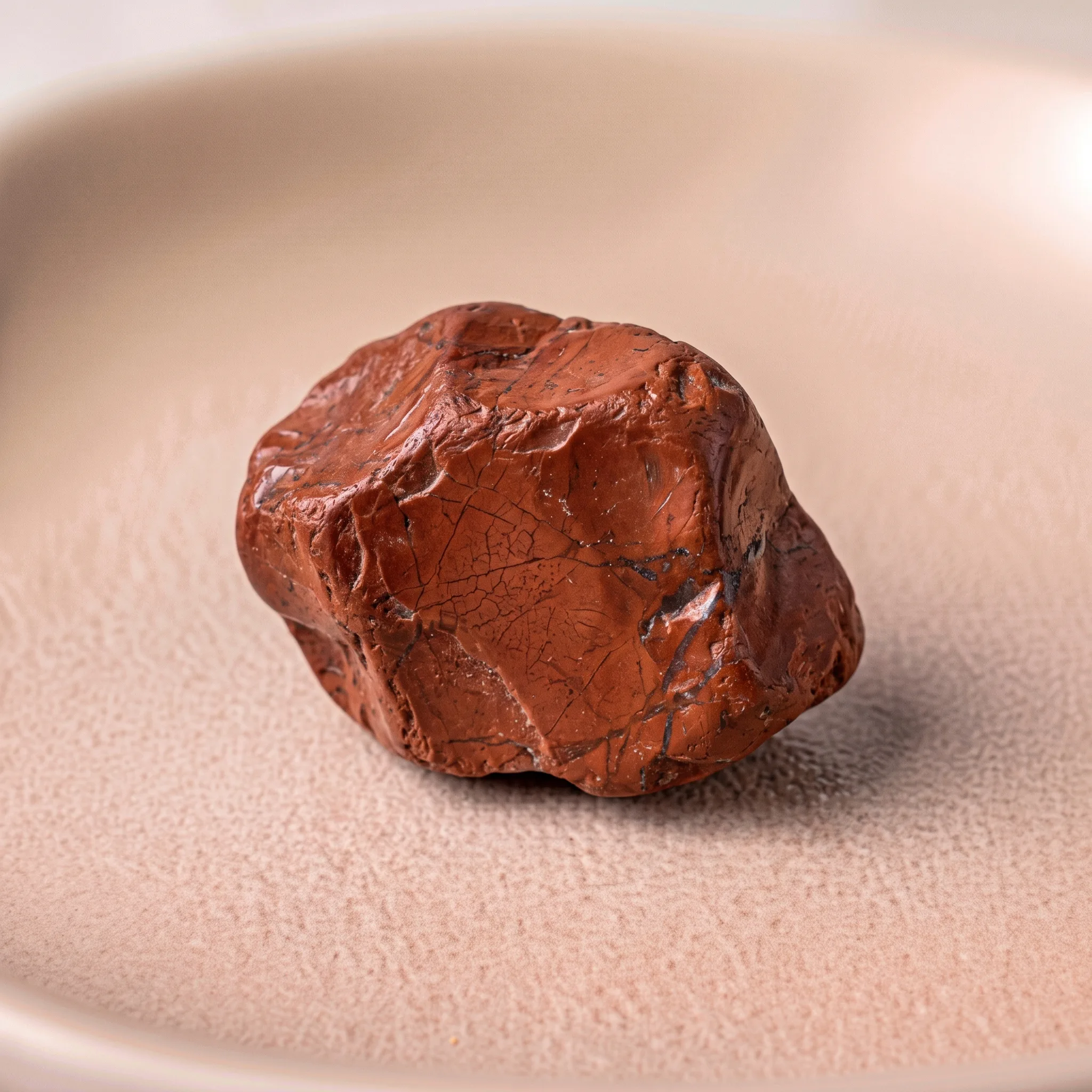 Jaspe rouge poli aux teintes chaudes