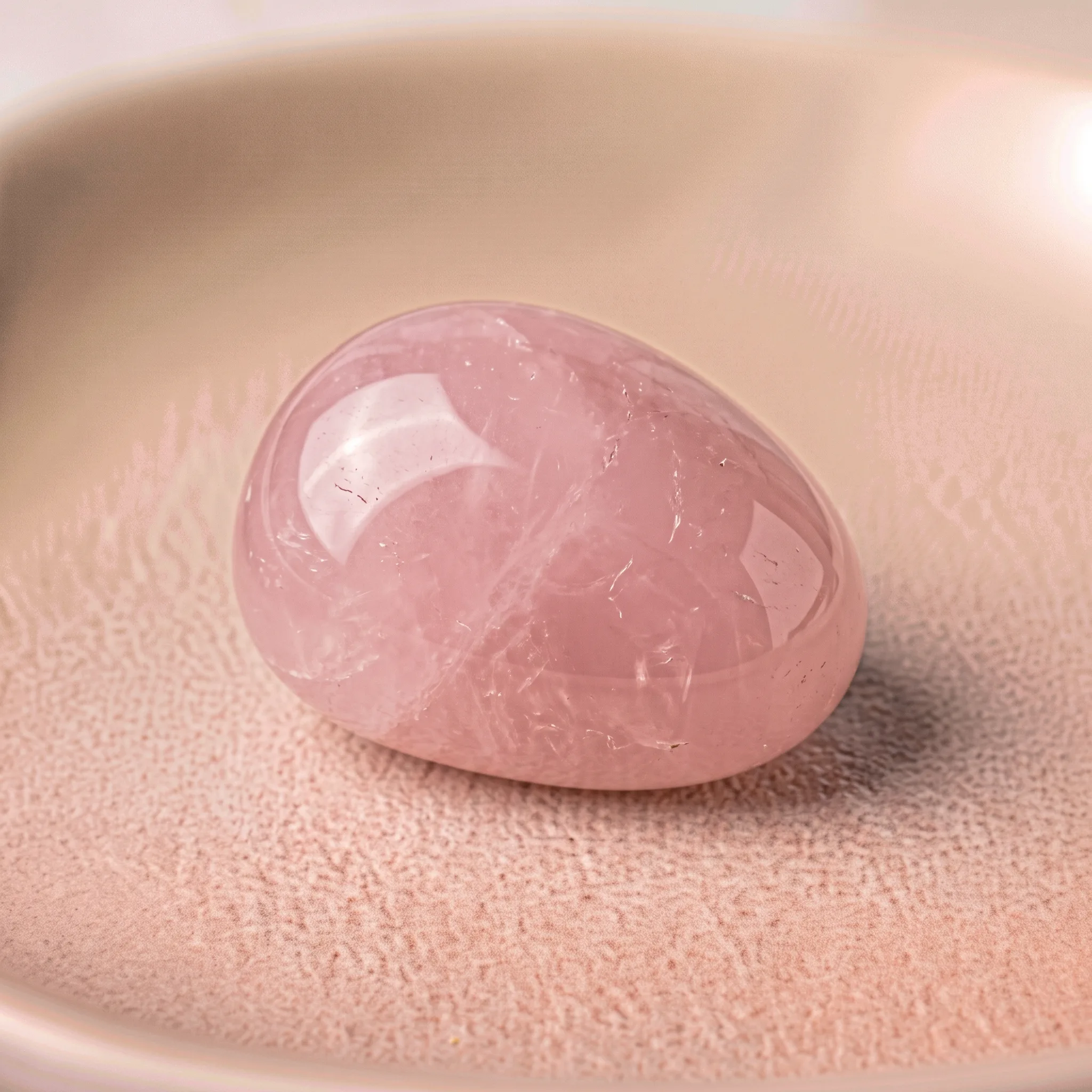Cristal de quartz rose doux et lumineux